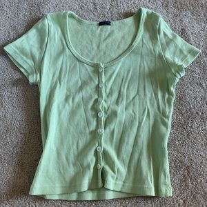 Brandy Melville green button up shirt